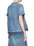 Back View - Click To Enlarge - SACAI - Quilted ruffle side zip denim top