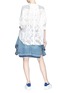 Figure View - Click To Enlarge - SACAI - Heart broderie anglaise back sweater