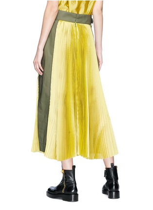 Back View - Click To Enlarge - SACAI - Belted panel outseam plissé pleated skirt