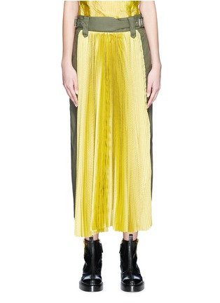 Main View - Click To Enlarge - SACAI - Belted panel outseam plissé pleated skirt