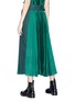 Back View - Click To Enlarge - SACAI - Belted panel outseam plissé pleated skirt