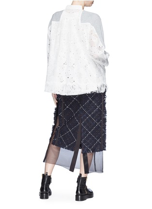 Figure View - Click To Enlarge - SACAI - Heart broderie anglaise fringe back cardigan