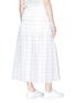 Back View - Click To Enlarge - SACAI - Belted ruched windowpane check wrap skirt