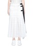 Main View - Click To Enlarge - SACAI - Belted ruched windowpane check wrap skirt