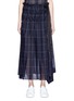 Main View - Click To Enlarge - SACAI - Belted ruched windowpane check wrap skirt