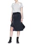 Figure View - Click To Enlarge - SACAI - Quilted ruffle zip skirt