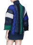 Back View - Click To Enlarge - SACAI - Mixed knit patchwork zip cardigan