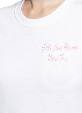 Detail View - Click To Enlarge - DOUBLE TROUBLE - 'Girls Just Wanna Have Fun' slogan T-shirt