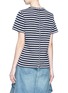 Back View - Click To Enlarge - SACAI - Quilted ruffle zip back stripe T-shirt