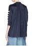 Back View - Click To Enlarge - SACAI - Pleated shirt back stripe sweater