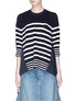Main View - Click To Enlarge - SACAI - Pleated shirt back stripe sweater