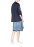 Figure View - Click To Enlarge - SACAI - Pleated shirt back stripe sweater