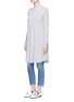 Figure View - Click To Enlarge - MO&CO. EDITION 10 - Pocket wool rib knit sweater dress