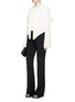 Figure View - Click To Enlarge - STELLA MCCARTNEY - 'Carissa' pleated cape overlay silk shirt