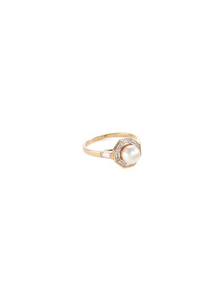 Main View - Click To Enlarge - MELLERIO - Diamond pearl 18k yellow gold octagon ring