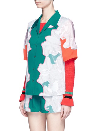Front View - Click To Enlarge - 3.1 PHILLIP LIM - Floral surf colourblock silk shirt