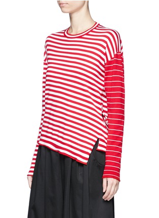 Front View - Click To Enlarge - PORTS 1961 - Stripe contrast sleeve sweater