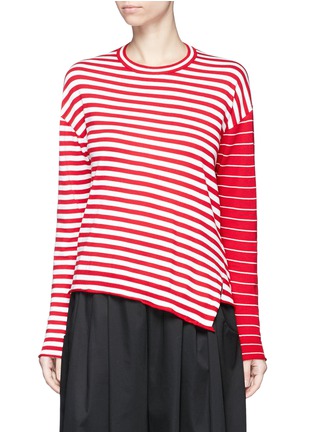 Main View - Click To Enlarge - PORTS 1961 - Stripe contrast sleeve sweater