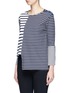 Front View - Click To Enlarge - STELLA MCCARTNEY - Stripe asymmetric hem T-shirt