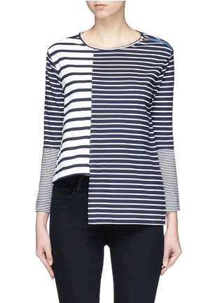 Main View - Click To Enlarge - STELLA MCCARTNEY - Stripe asymmetric hem T-shirt