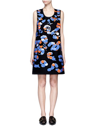 Main View - Click To Enlarge - VICTORIA, VICTORIA BECKHAM - Paillette embroidered micro faille shift dress