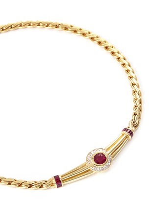 Figure View - Click To Enlarge - MELLERIO - 'Karine' diamond ruby 18k yellow gold necklace
