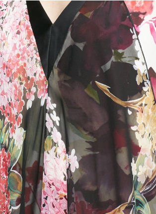 Detail View - Click To Enlarge - LANVIN - Floral print chiffon overlay silk dress