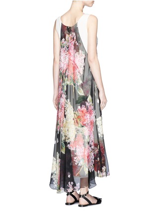 Back View - Click To Enlarge - LANVIN - Floral print chiffon overlay silk dress