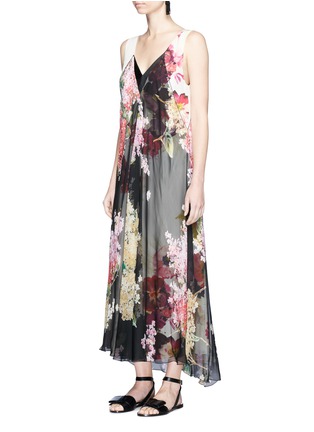 Figure View - Click To Enlarge - LANVIN - Floral print chiffon overlay silk dress