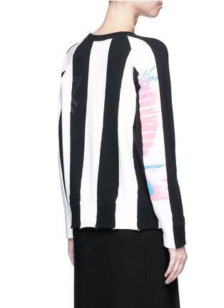 Back View - Click To Enlarge - MARC JACOBS - Mickey Mouse stripe print colourblock sweatshirt
