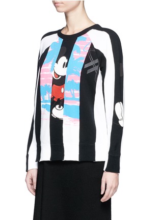 Front View - Click To Enlarge - MARC JACOBS - Mickey Mouse stripe print colourblock sweatshirt