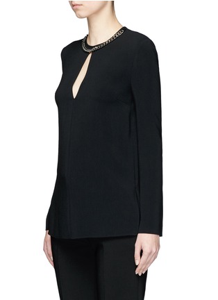 Front View - Click To Enlarge - STELLA MCCARTNEY - Curb chain keyhole front cady top