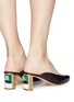 Front View - Click To Enlarge - GABRIELA HEARST - 'Lange' stone insert heel leather mules