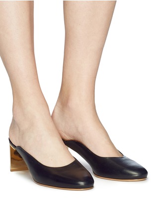 Figure View - Click To Enlarge - GABRIELA HEARST - 'Lange' stone insert heel leather mules