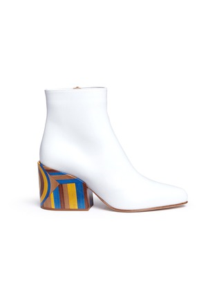 Main View - Click To Enlarge - GABRIELA HEARST - 'Tito' colourblock wood heel leather ankle boots