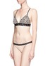 Figure View - Click To Enlarge - 72930 - 'Wild Rose' stripe tulle back briefs
