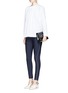 Figure View - Click To Enlarge - STELLA MCCARTNEY - Gathered collar cotton shirt