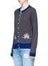 Front View - Click To Enlarge - MUVEIL - Stegosaurus intarsia strass embellished cardigan