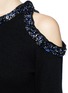 Detail View - Click To Enlarge - 3.1 PHILLIP LIM - Embellished silk trim cold shoulder sweater