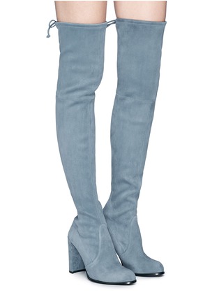 Figure View - Click To Enlarge - STUART WEITZMAN - 'Hi Line' stretch suede thigh high boots