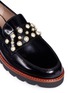 Detail View - Click To Enlarge - STUART WEITZMAN - 'Moc Pearl' embellished spazzolato leather loafers