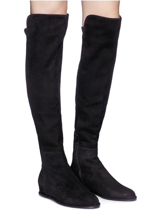 Figure View - Click To Enlarge - STUART WEITZMAN - 'Allday' suede thigh high boots