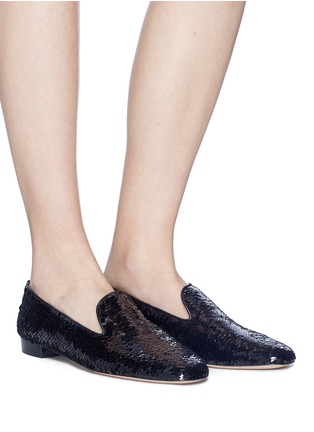 Figure View - Click To Enlarge - STUART WEITZMAN - 'Pipearky' sequinned loafers