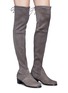 Figure View - Click To Enlarge - STUART WEITZMAN - 'Mid Land' stretch suede thigh high boots