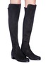 Figure View - Click To Enlarge - STUART WEITZMAN - 'Reserve' stretch suede knee high boots