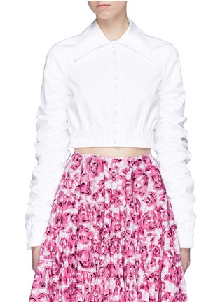 Main View - Click To Enlarge - ANAÏS JOURDEN - Ruched sleeve cropped shirt