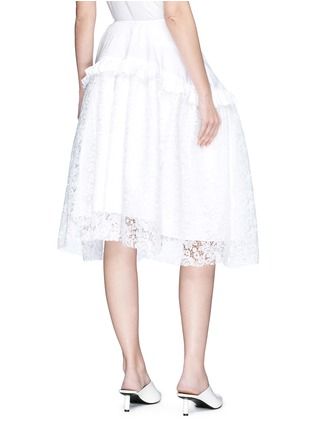Back View - Click To Enlarge - ANAÏS JOURDEN - Ruffle trim floral lace skirt