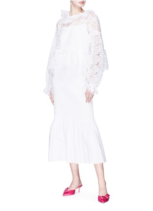 Figure View - Click To Enlarge - ANAÏS JOURDEN - Ruffle guipure lace blouse