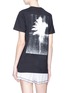 Back View - Click To Enlarge - DOUBLE RAINBOUU - 'Palms' distressed print T-shirt