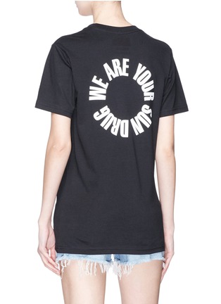 Back View - Click To Enlarge - DOUBLE RAINBOUU - 'We Are Your Sun Drug' slogan print T-shirt